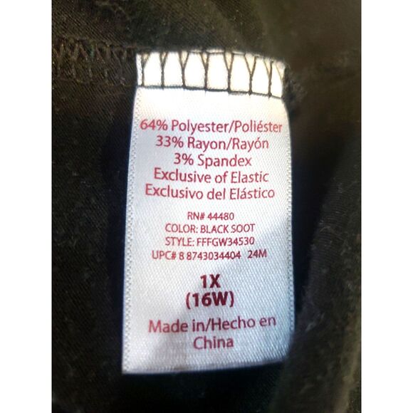 Faded Glory Black Shirred Bodice Maxi Dress Size 1X/16W - Picture 8 of 8